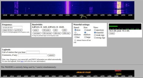Ham radio online receiver at K7UEB.