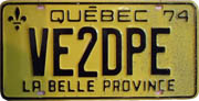 Ham radio operator first 1974 car license plate.