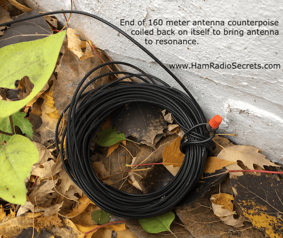 End of counteroise of the 160 meter end-fed antenna. End of counteroise of the 160 meter end-fed antenna.