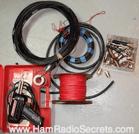 Ham radio wire antenna parts.