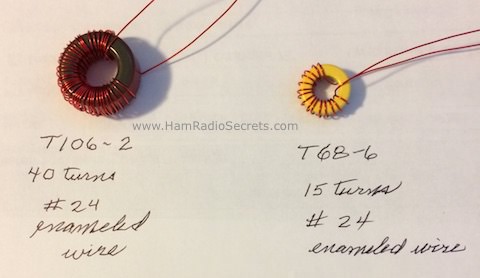 Iron powder toroid inductors for the HF preselector